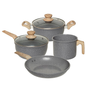 Jogo de Panelas Marble Edition 4 Peças Cinza Escuro - Oster