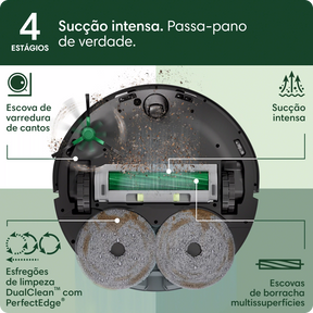 Robô Aspirador Roomba 405+ Combo, com Base AutoWash Dock, Aspira e Passa Pano, iRobot