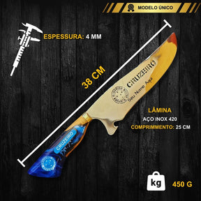 Tábua Rústica Personalizada - Cruzeiro + Kit Churrasco Personalizado