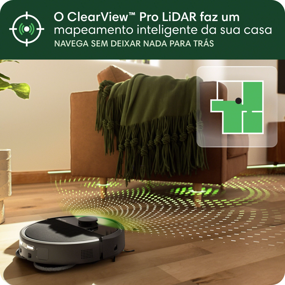 Robô Aspirador Roomba 505+ Combo, com Base AutoWash Dock, Aspira e Passa Pano, iRobot