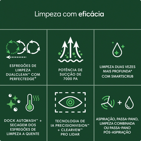 Robô Aspirador Roomba 505+ Combo, com Base AutoWash Dock, Aspira e Passa Pano, iRobot