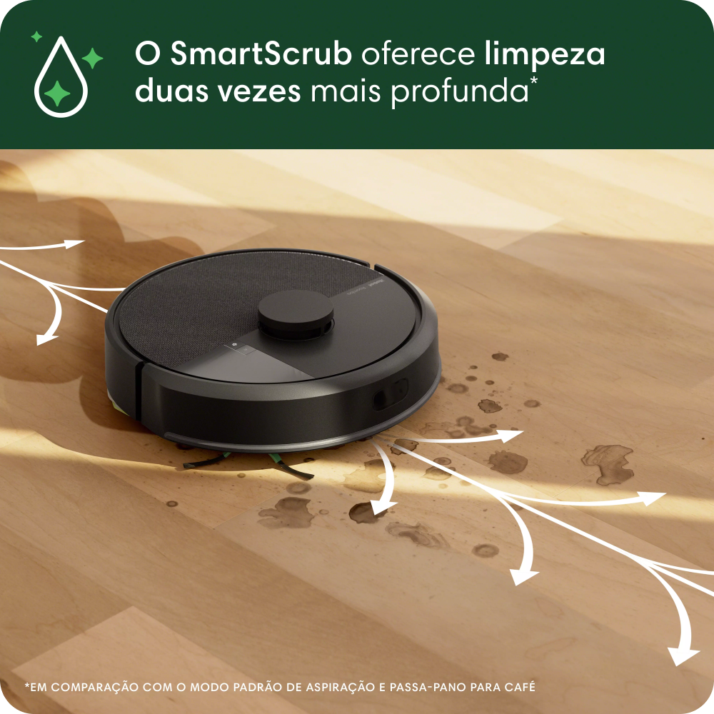 Robô Aspirador Roomba 505+ Combo, com Base AutoWash Dock, Aspira e Passa Pano, iRobot